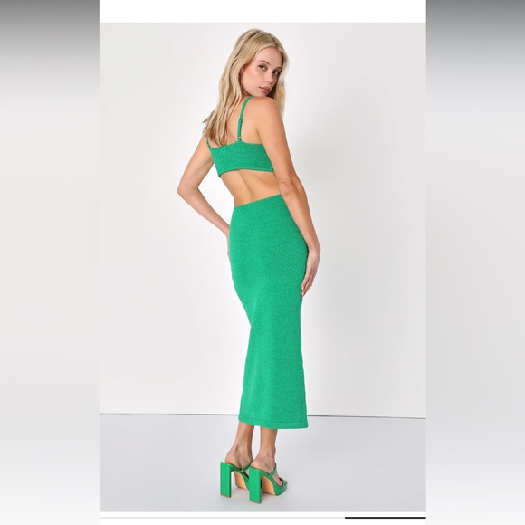 Babe Attire Green Sleeveless Cutout Midi Dress - Picture 2 of 2
